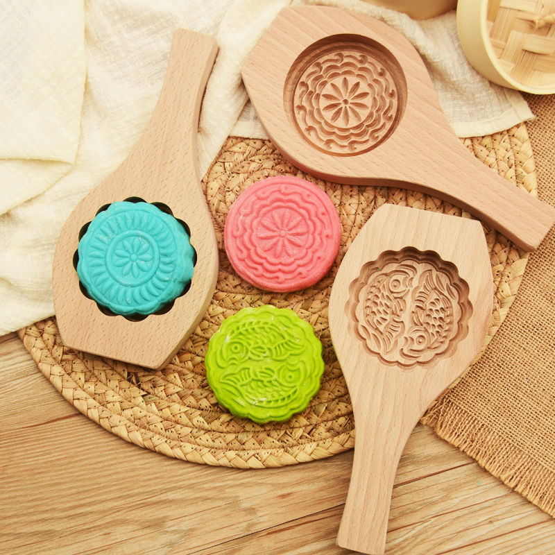 Mooncake formar i trä 1pcs