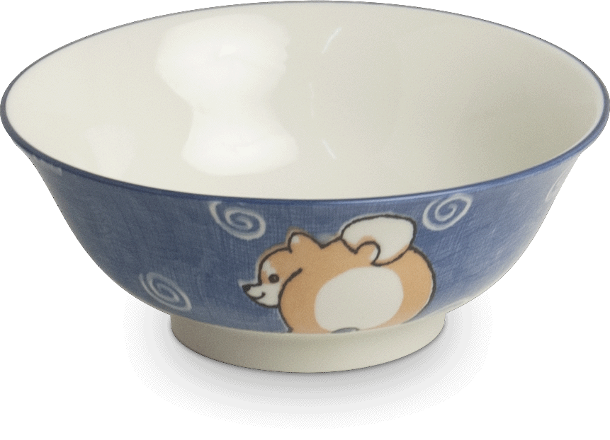 Skål med Shiba-motiv. Storlek: Ø21 cm | H8 cm.