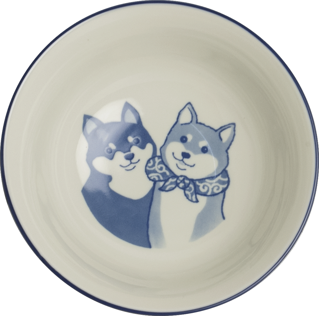 Mellanstor skål med Shiba-motiv. Storlek: Ø19 cm | H7,5 cm.