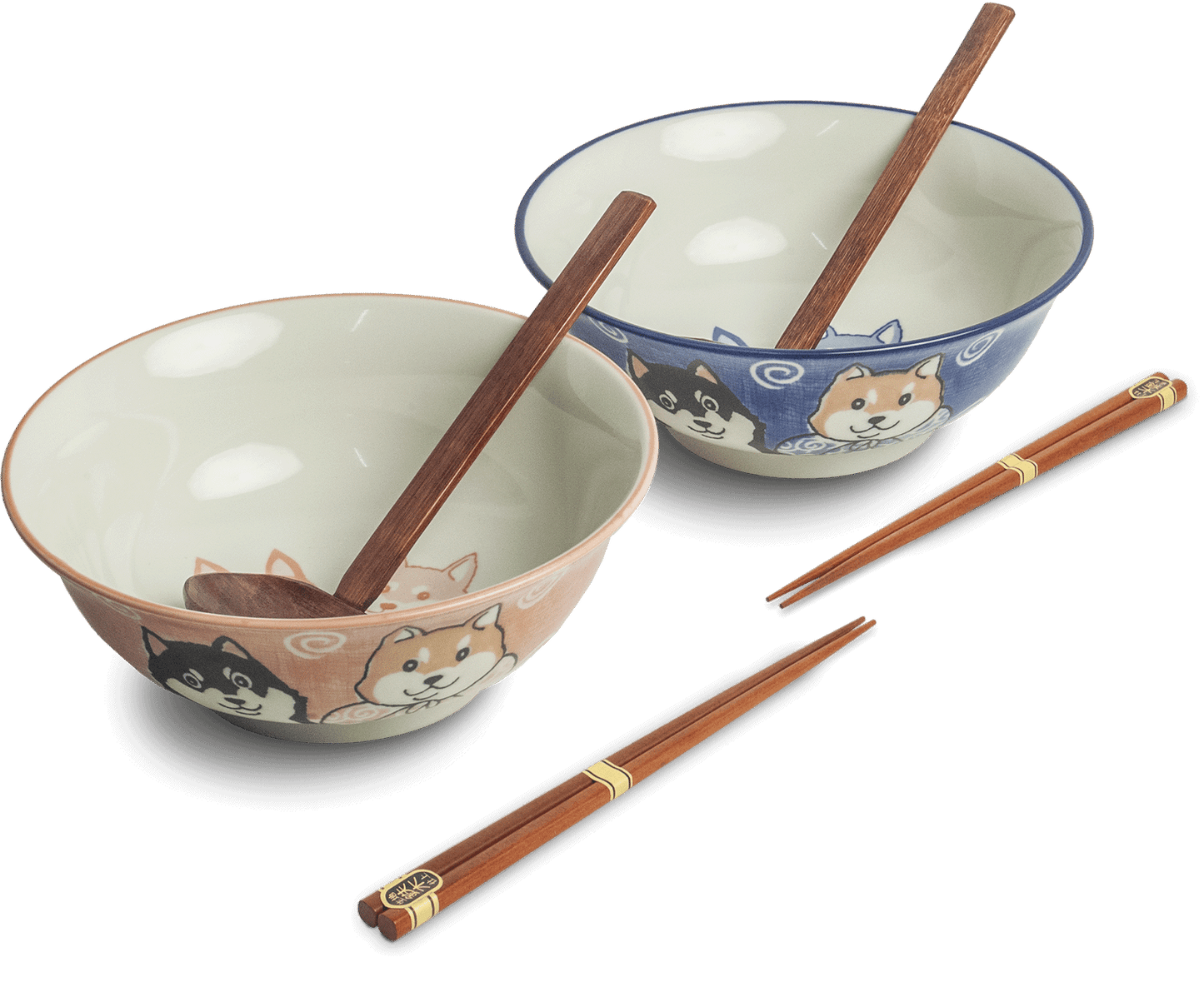 Ramen skålsset med Shiba-motiv. Storlek: Ø21 cm | H8 cm.