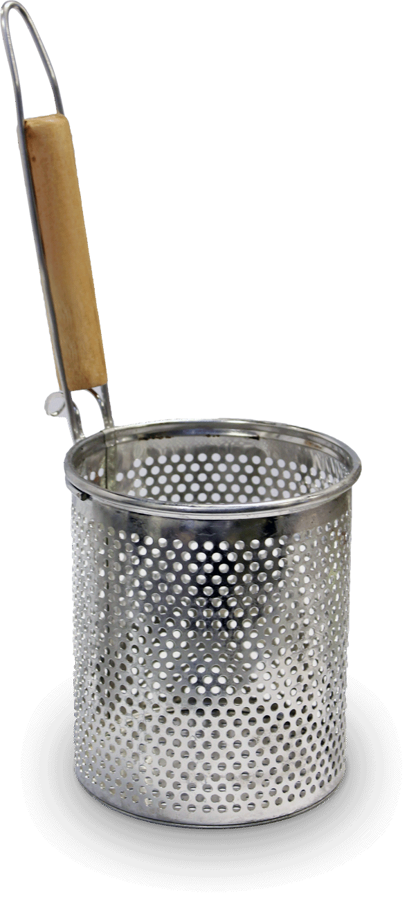 Nudelsil i rostfritt stål. Storlek: Ø12 cm | H14 cm.
