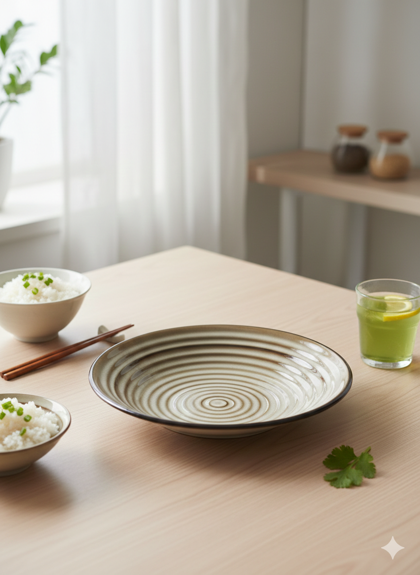 Tallrik Rund Beige Spiral Ø25cm | H5,5 cm