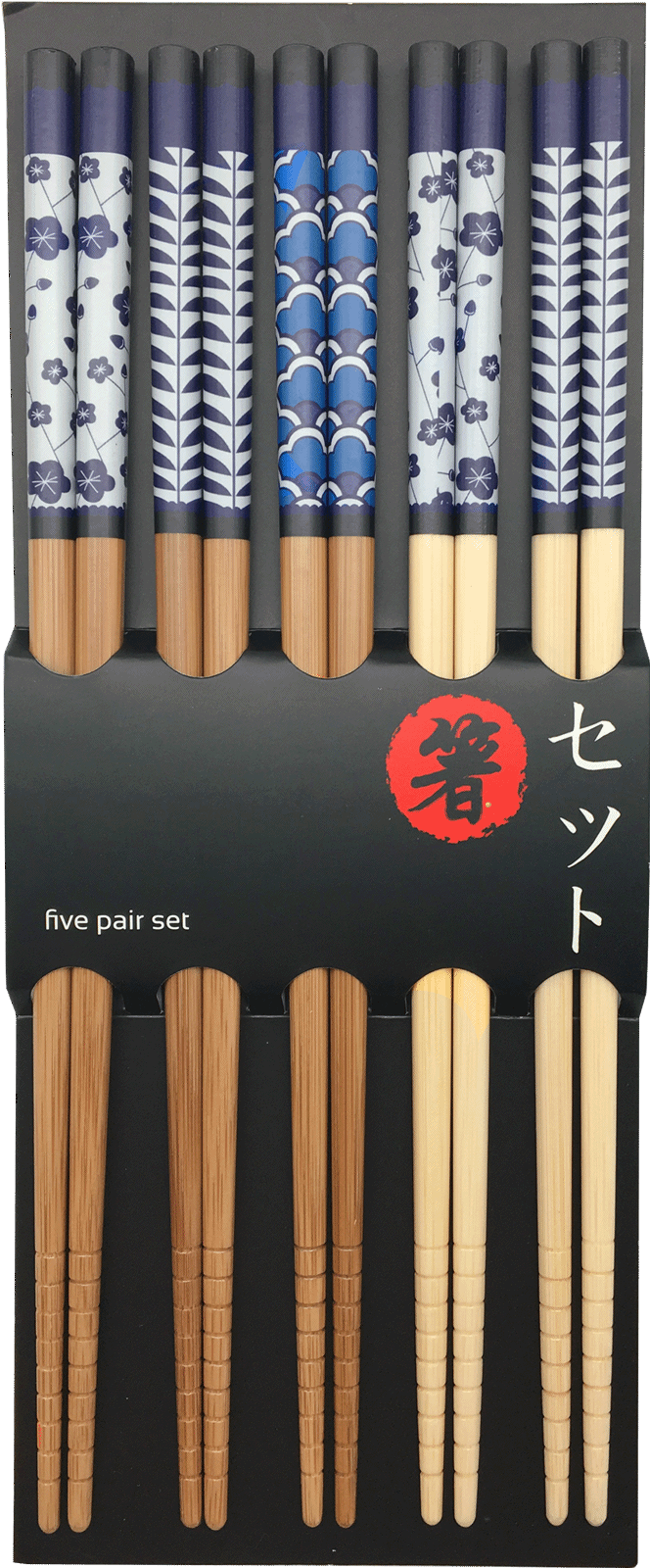 Japanska pinnar blåvit 5-pack