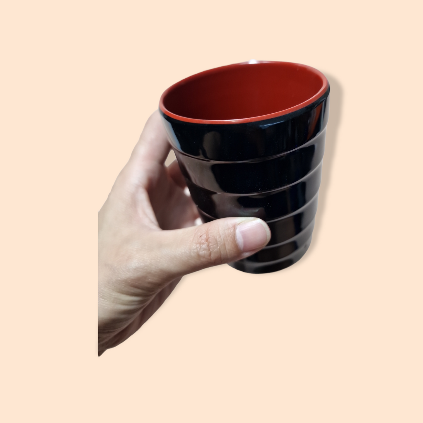 Plast Kopp Svart/Röd