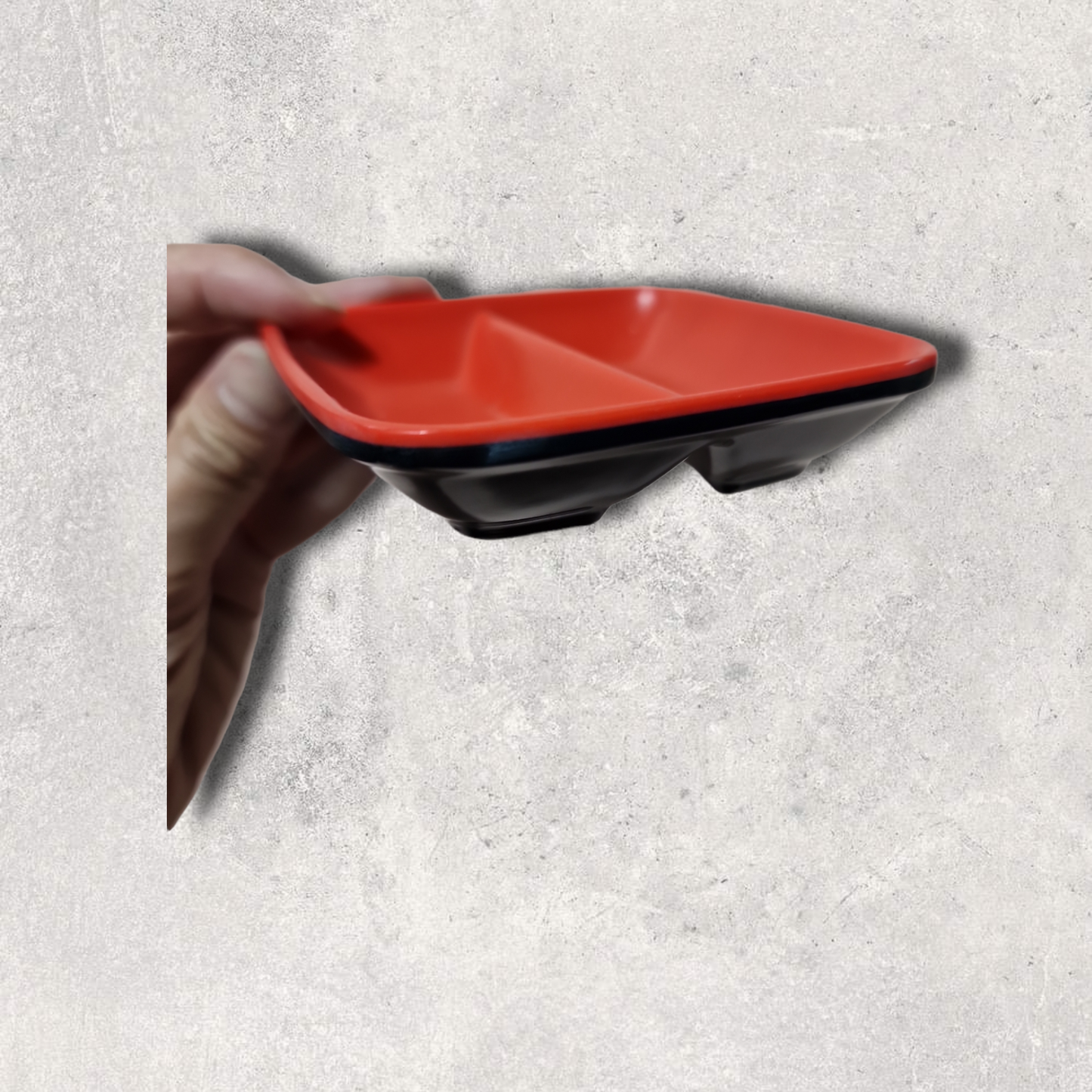 liten plast dubbel såsfat