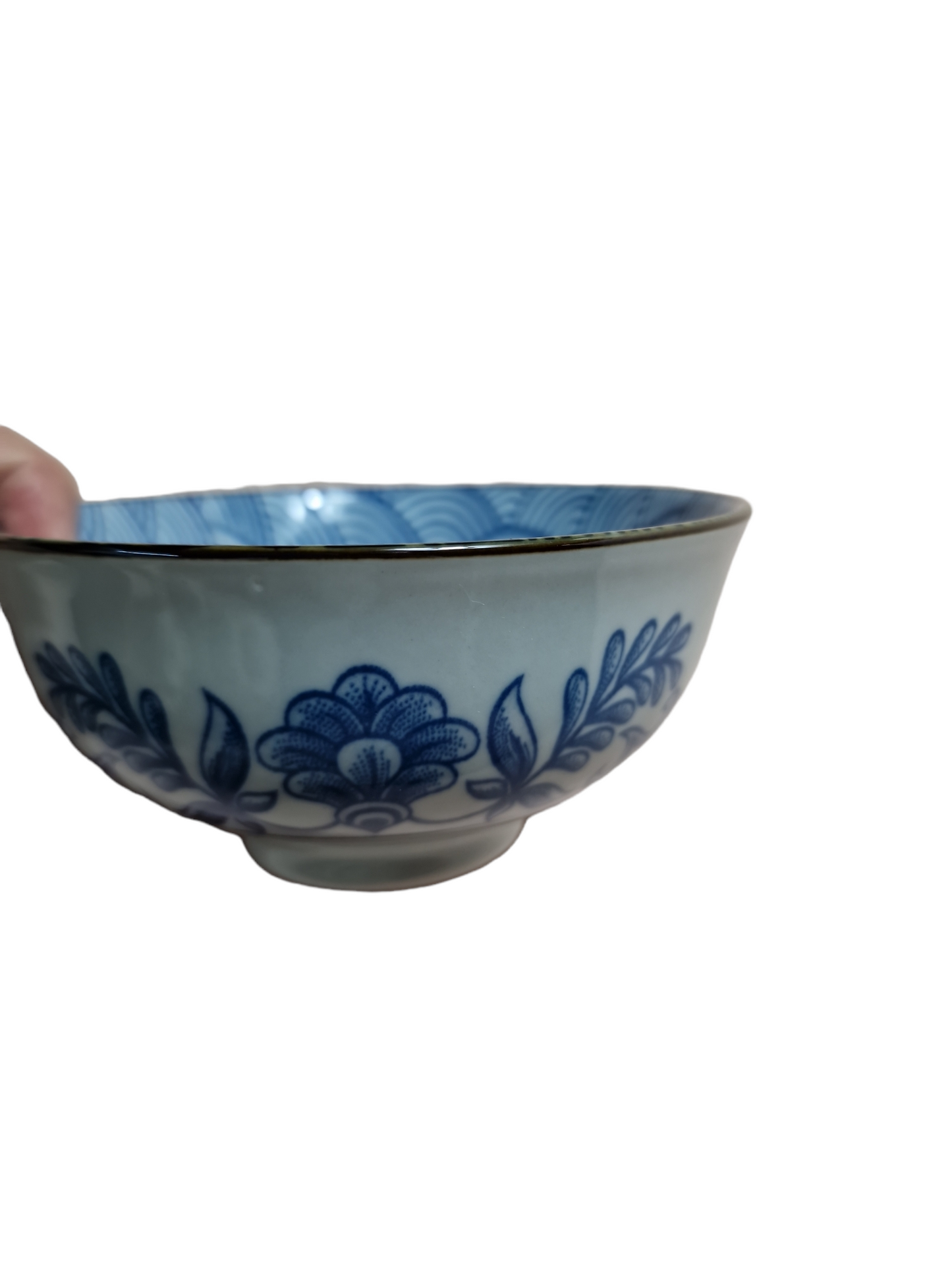 Blå/Vit Liten Mönstrad Skål