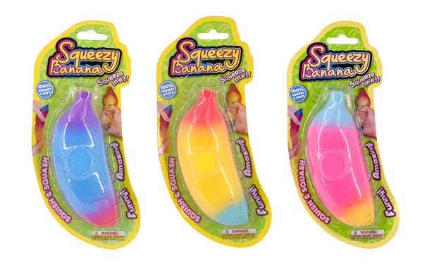 Stretchig Regnbågs Banan 12cm Osorterad 1-pack