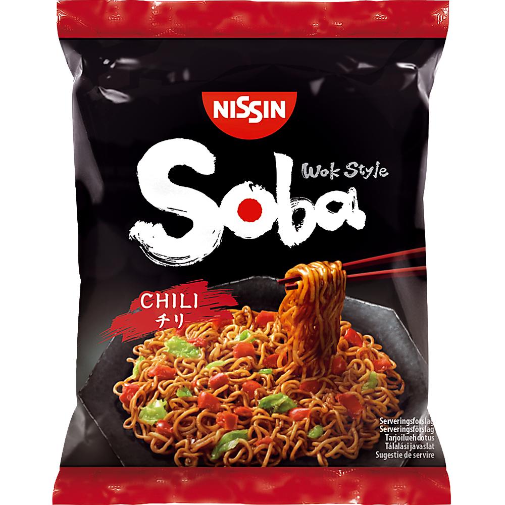 Snabbnudlar Soba Chili 111g, Nissin