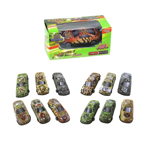 Leksaksbil med Djurmönster 7,5cm Osorterad