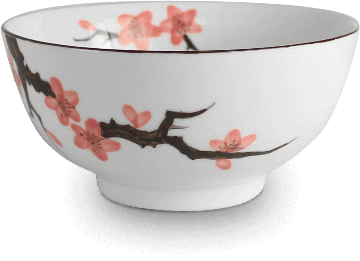 Mellanstor skål med Sakura-motiv. Storlek: Ø15,5 cm | H7,5 cm.