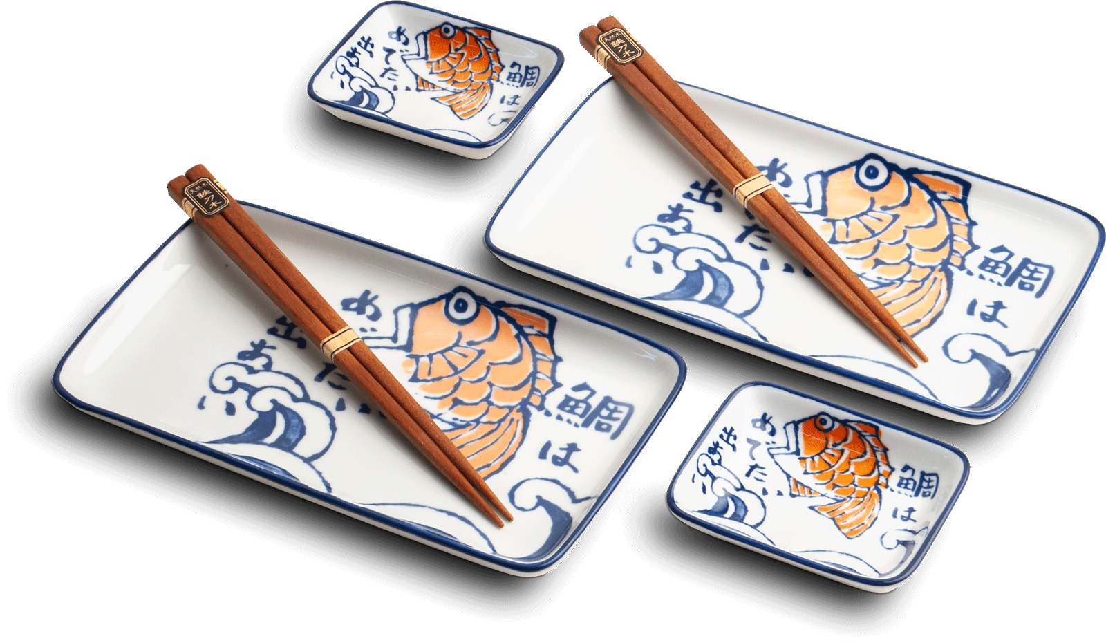 Sushiset med Sakana-motiv. Storlek: 22,2 x 12,4 cm | H2,5 cm.