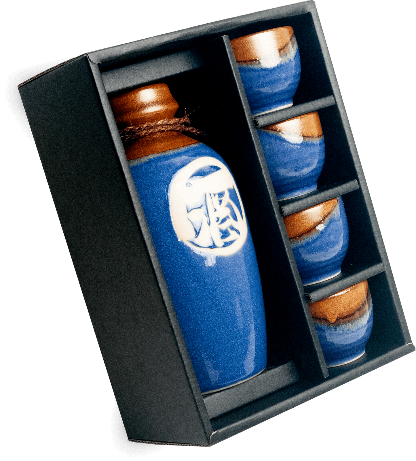 Japansk sake set Retro Blå