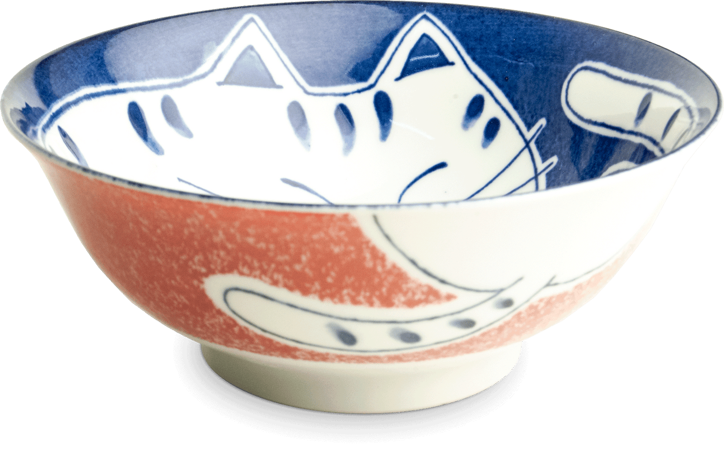 Skål med röd katt-motiv. Storlek: Ø20,5 cm | H8 cm.