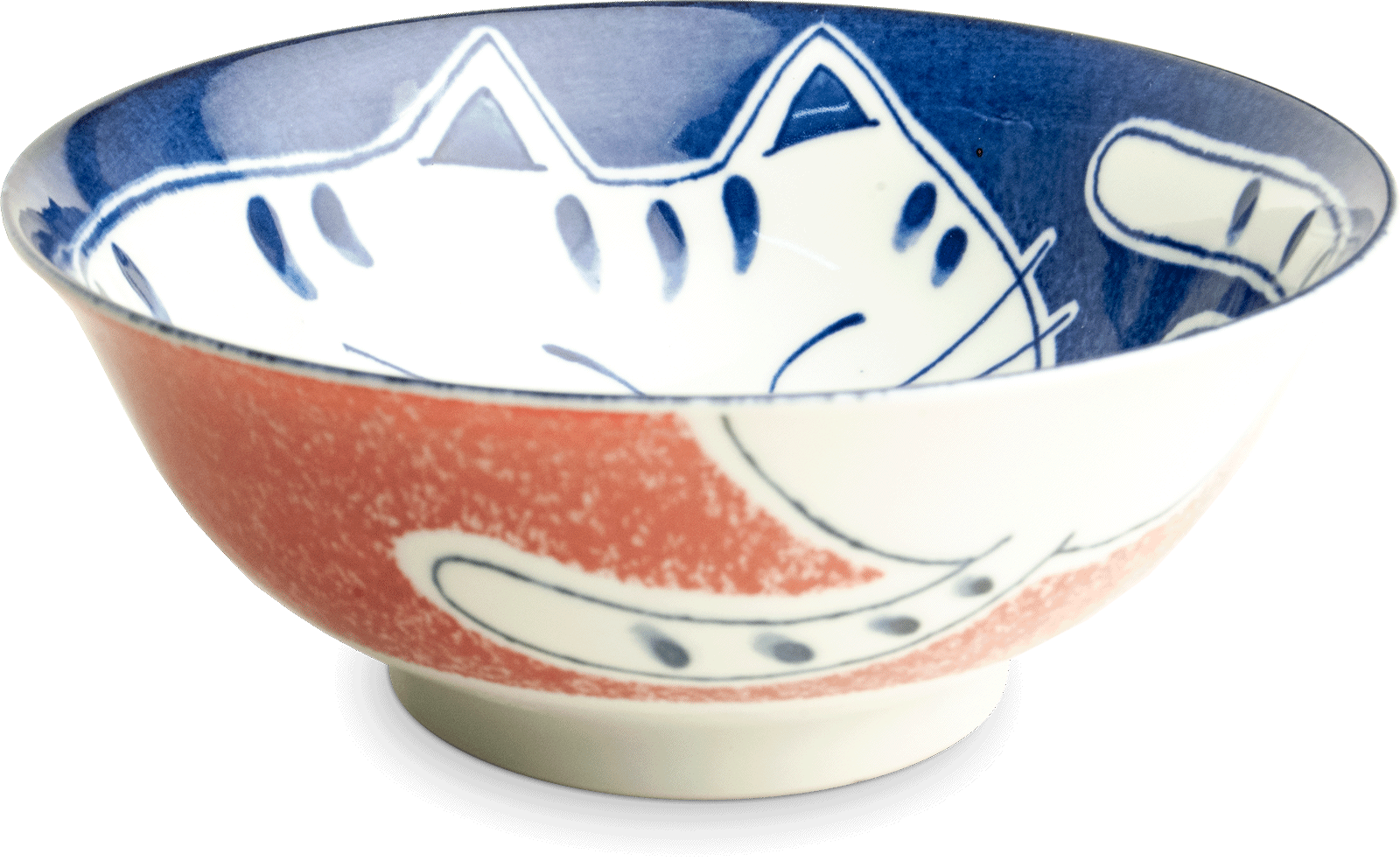 Skål med röd katt-motiv. Storlek: Ø20,5 cm | H8 cm.