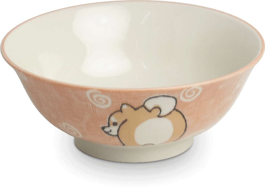 Mellanstor skål med Shiba-motiv. Storlek: Ø19 cm | H7,5 cm.