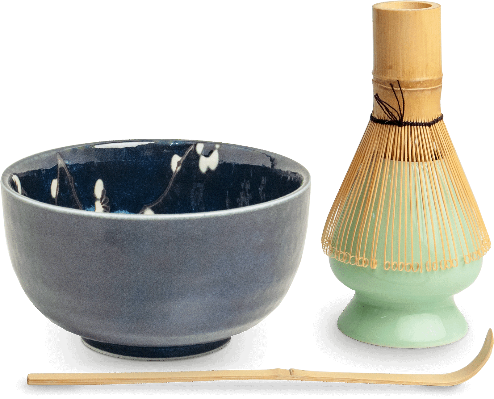 Matchaset med Hana blå-design. Storlek: Ø13 cm | H7 cm..