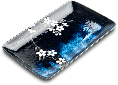 Anemone blue Sushi tallrik 21x13,5 cm | H3 cm