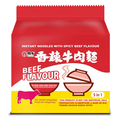 Snabbnudlar Biff Smak (5pack) 425g, Wei Lih