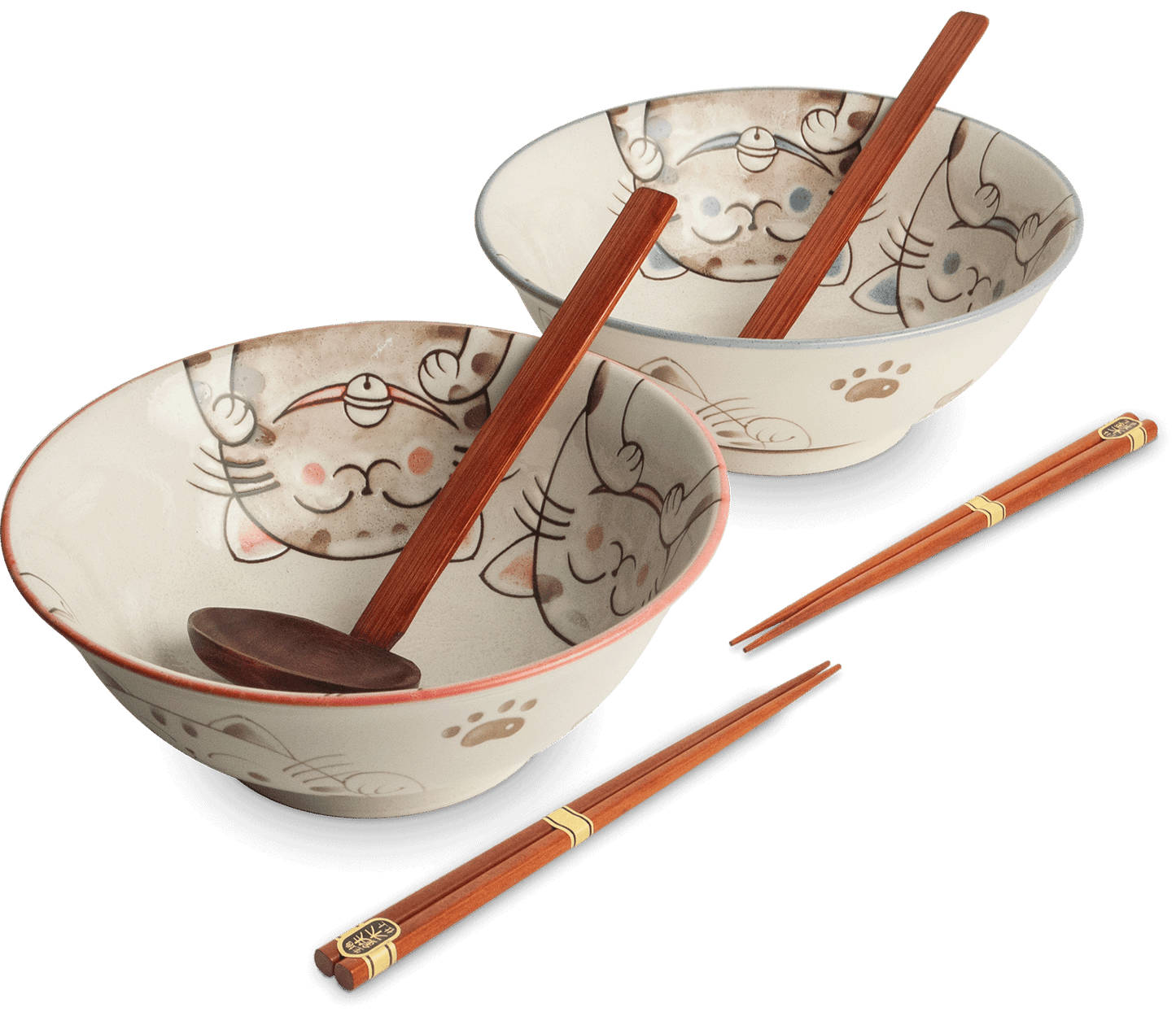 Ramenset skål Katt Ø20,5 cm | H8 cm - 2 pcs