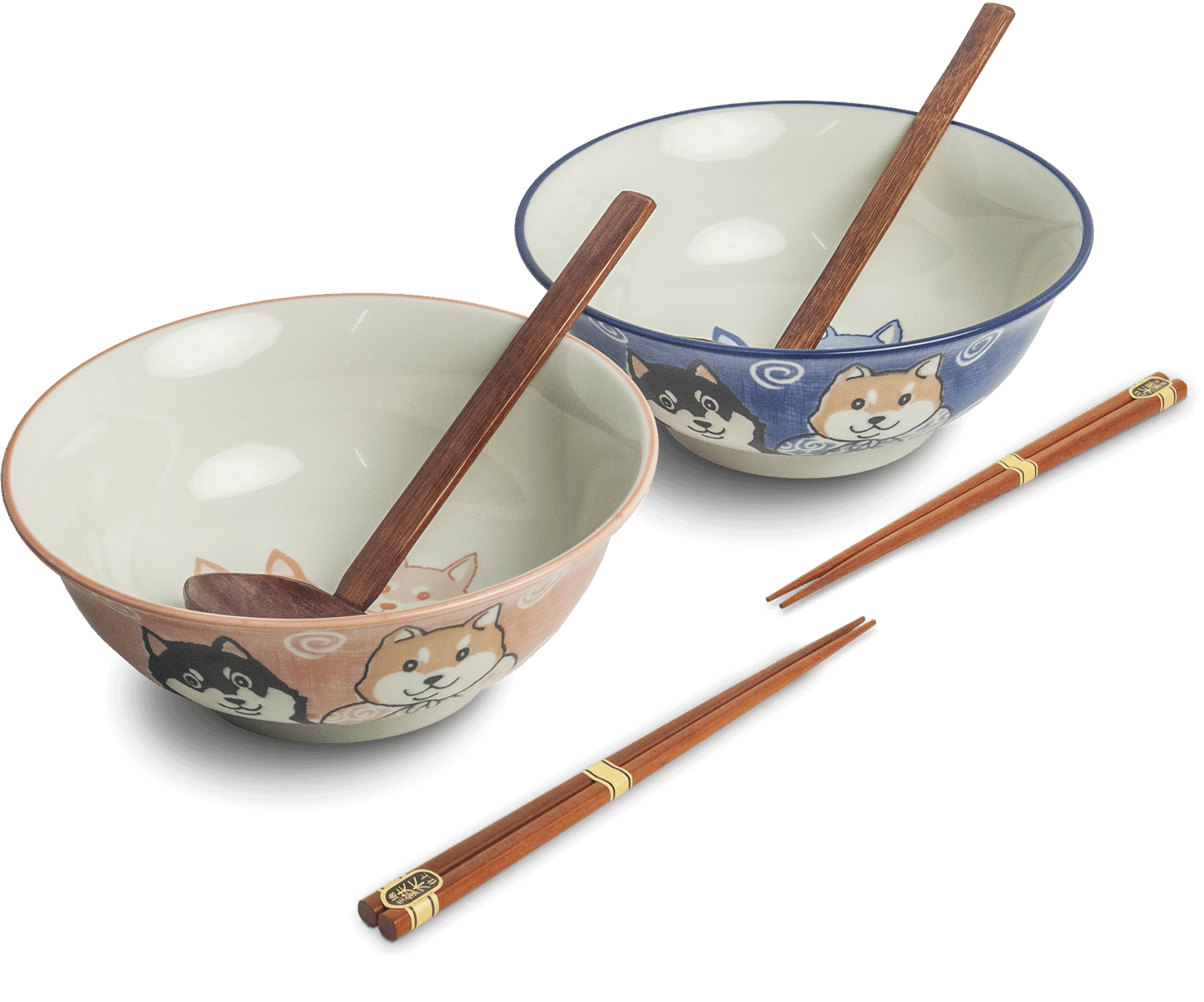 Ramen skålsset med Shiba-motiv. Storlek: Ø21 cm | H8 cm.