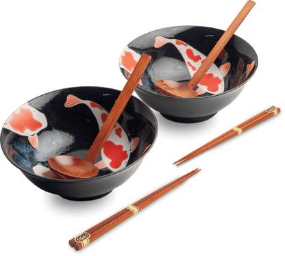 Ramen skålsset med Koi-motiv. Storlek: Ø21 cm | H9 cm.