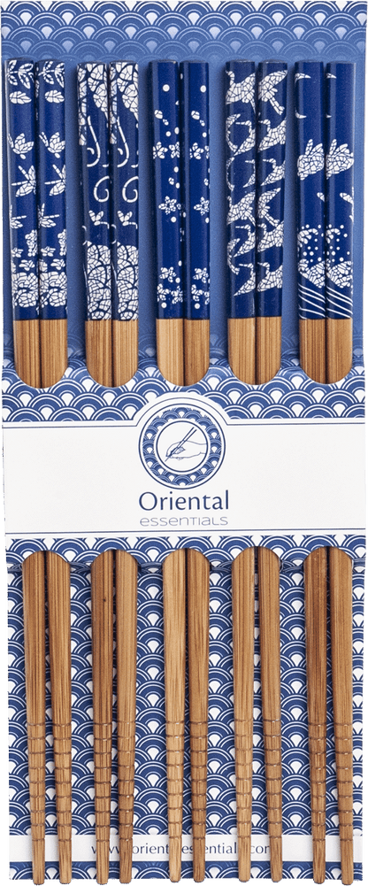 Japanska pinnar blåvit 5-pack