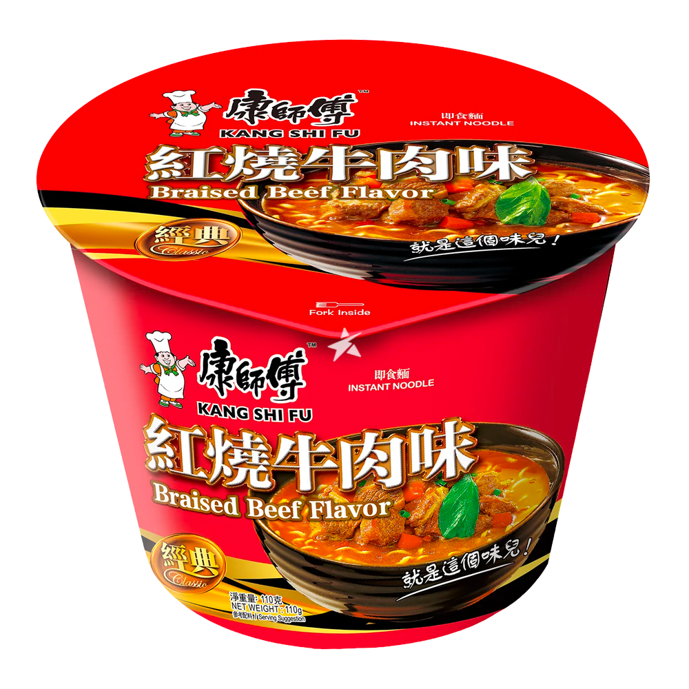BräseradI biff instant Ramenkopp 110g, Kang Shi Fu