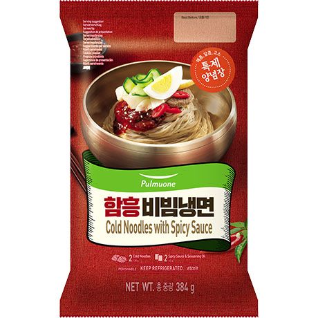 Koreanska Kalla Nudlar med Stark Sås 384g, Pulmuone