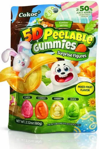 5D Peelable Gummies Mixed Fruit Påsk 60g Cokoc