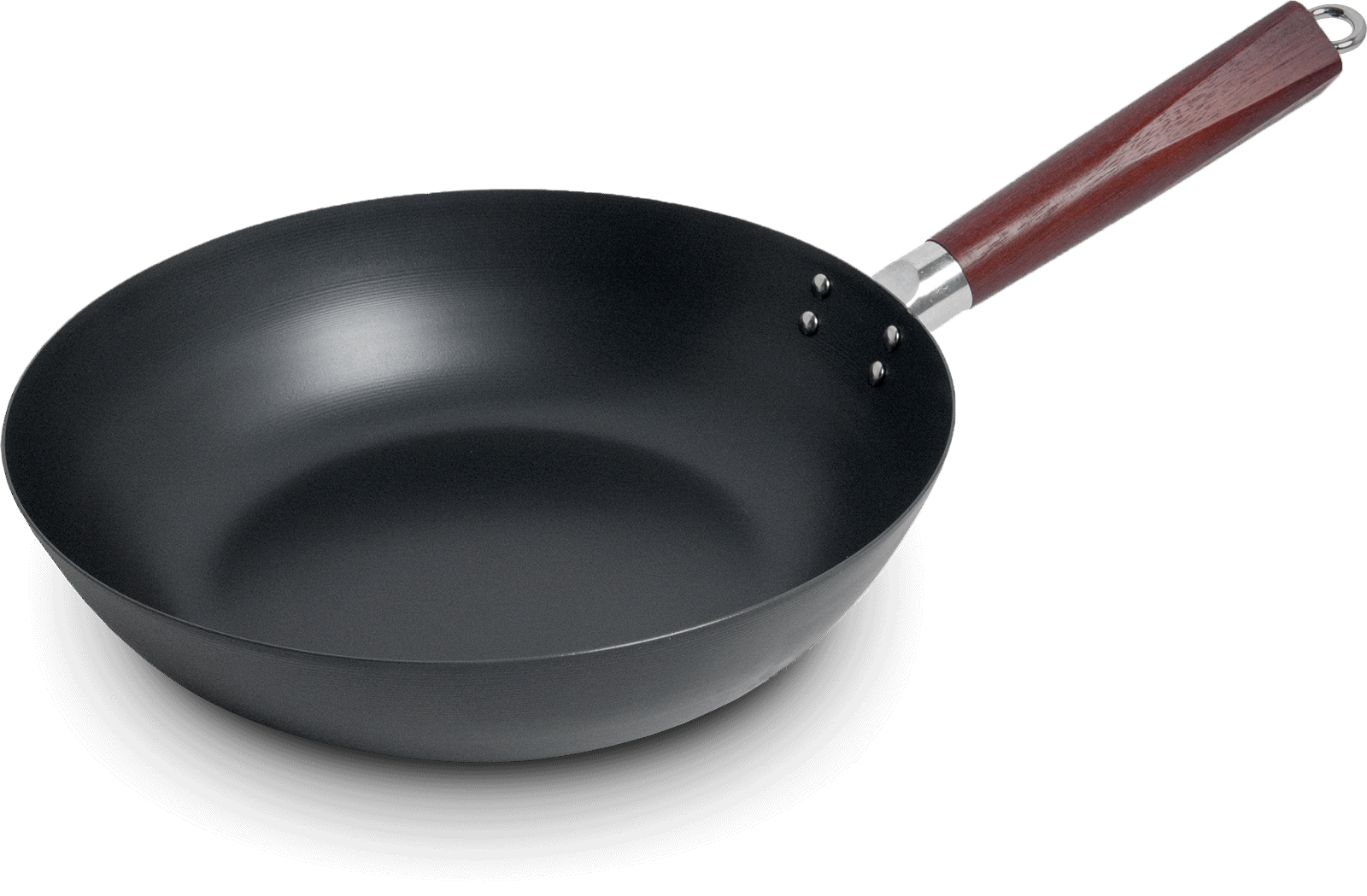 Wok i kolstål. Storlek: Ø30 cm.