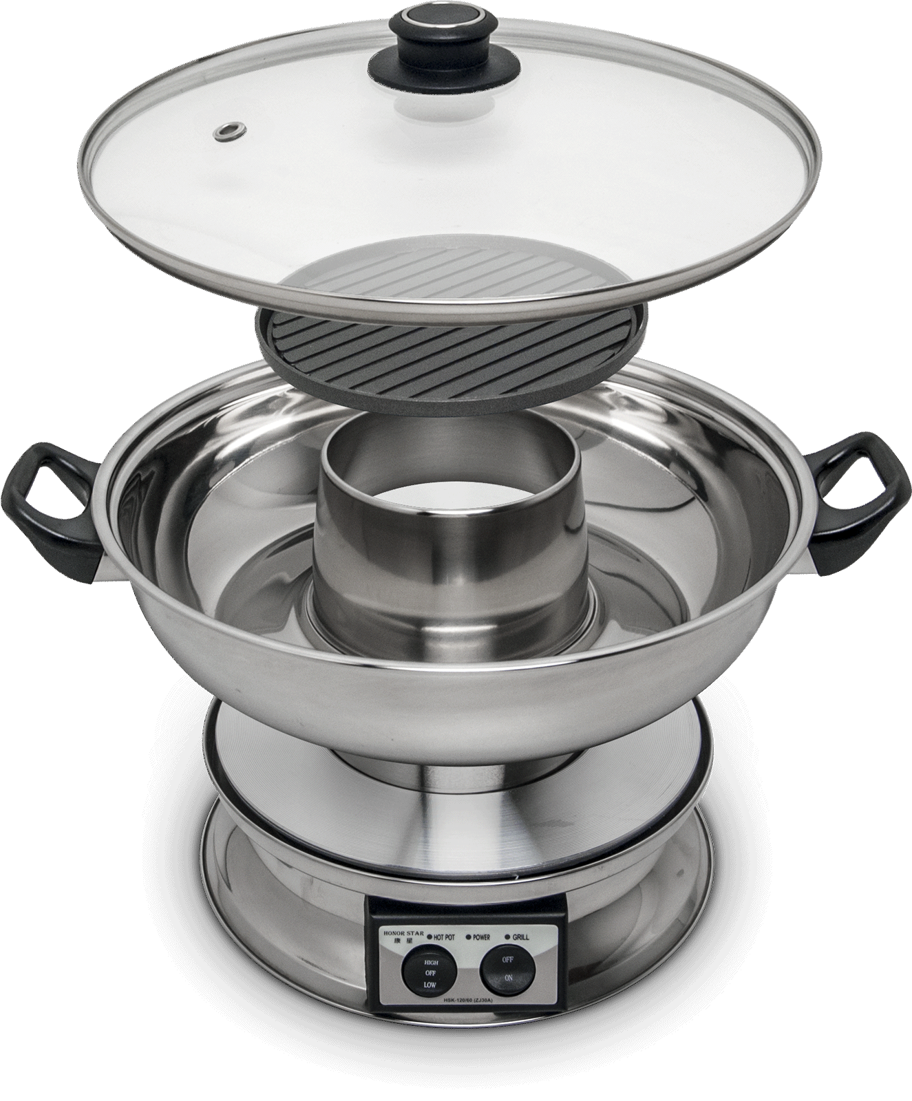 Remo Elektrisk Hotpot Gryta med Grill Platta
