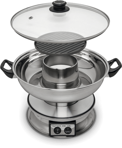 Remo Elektrisk Hotpot Gryta med Grill Platta