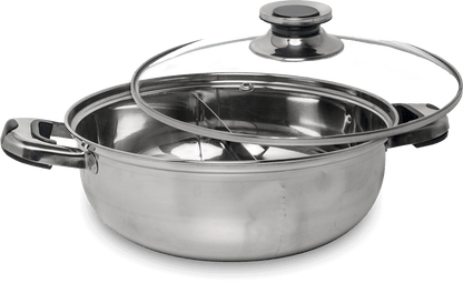 Fondukruka med lock för kinesisk fondue. Storlek: Ø28 cm.