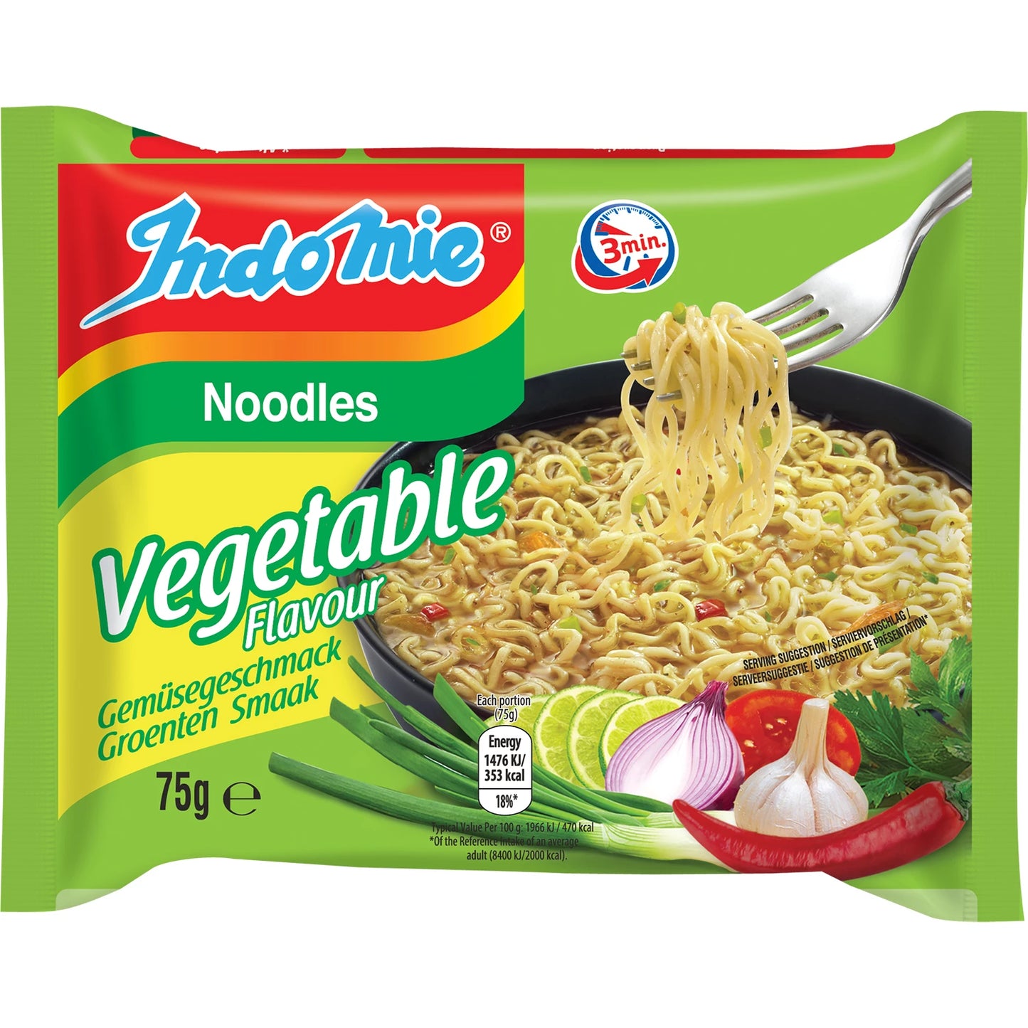 Snabbnudlar Vegetariska 75g, Indomie