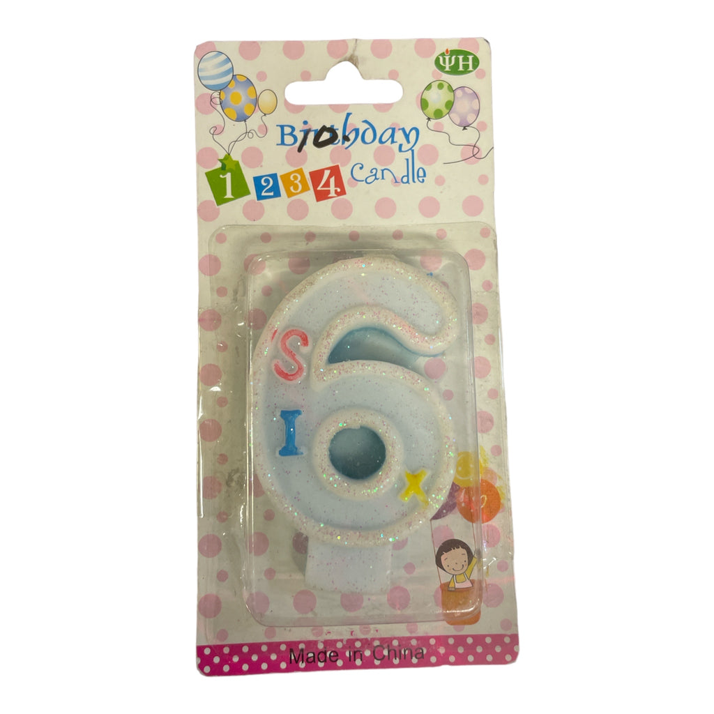 Tårtljus siffror blåglitter