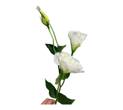 konstgjord Eustoma grandiflorum, Prärieklocka vit