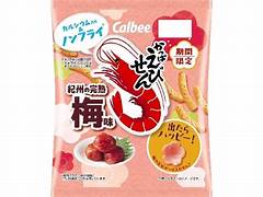 Räkchips med plommon smak 64g, Calbee