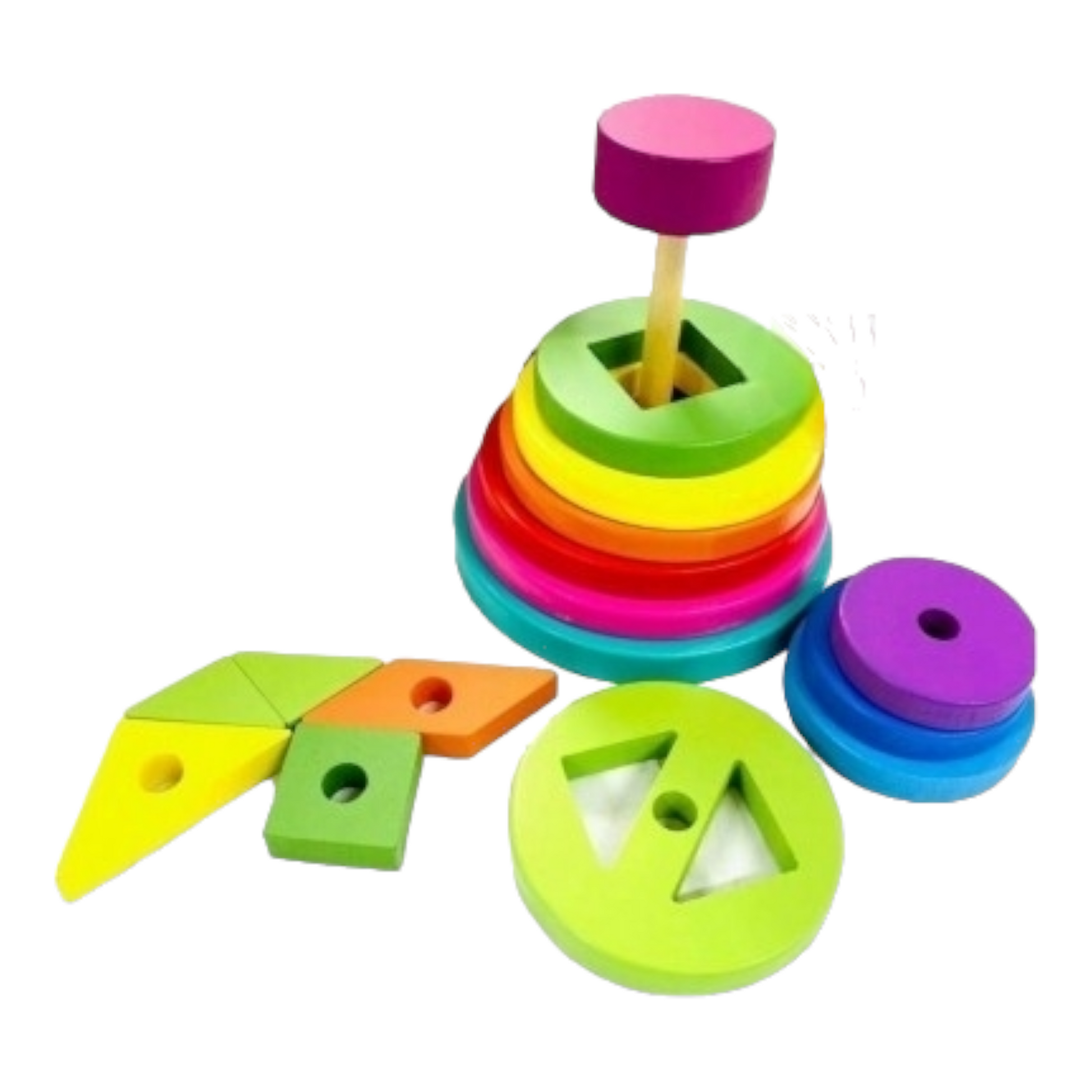 Hemlig regnbåge trä pizzel stapel