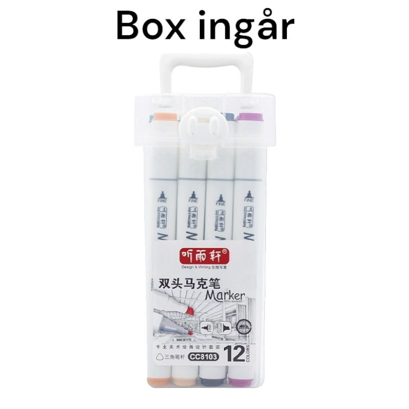 Markers 12pack tuschpennor