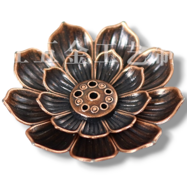 Rökelsehållare lotusblomma brons fat