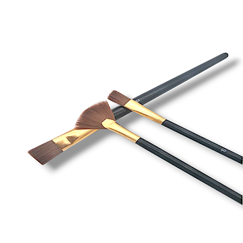 Svart set av konstnärs pensel 6pack