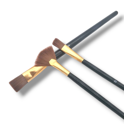 Svart set av konstnärs pensel 6pack