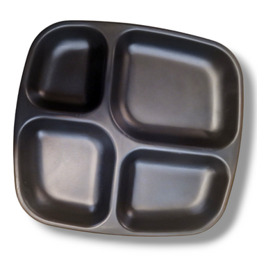 4-fack i 1 fat melamin matbricka 24x26cm (svart)