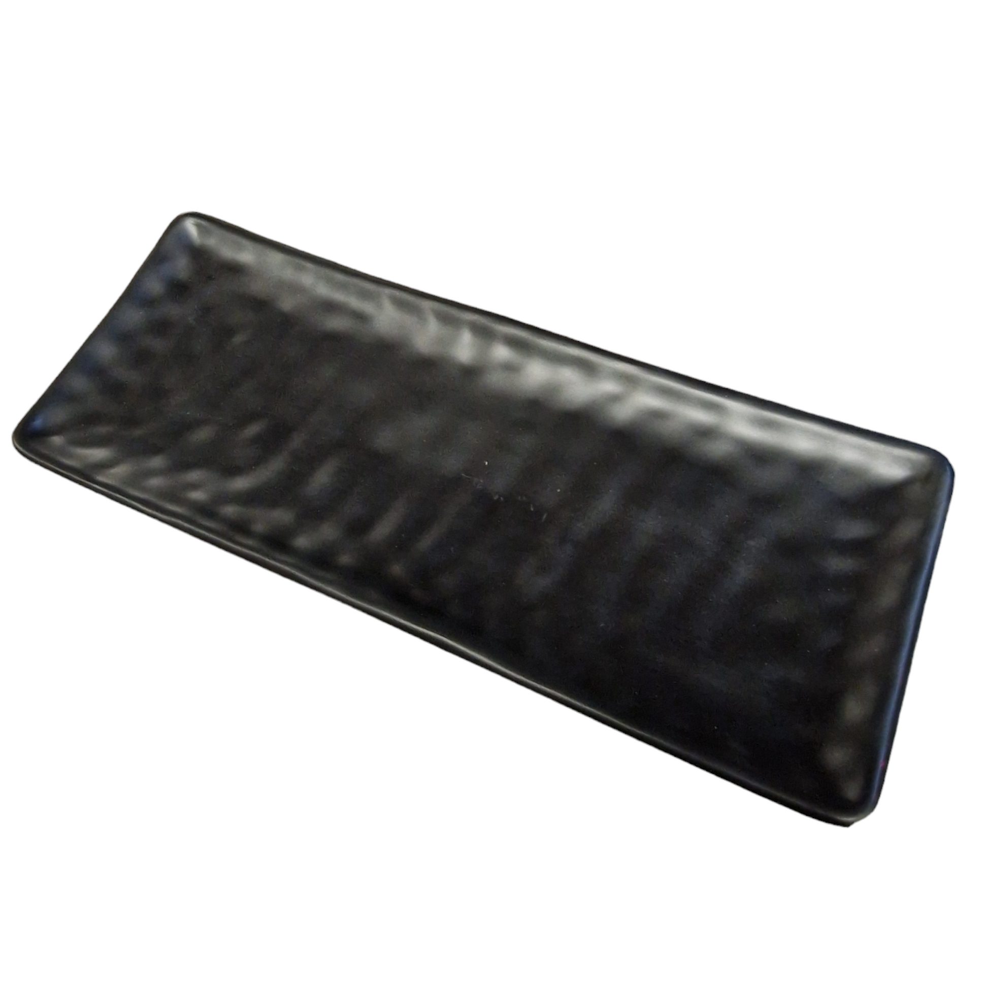 Avlång fat svart melamin 28x11cm