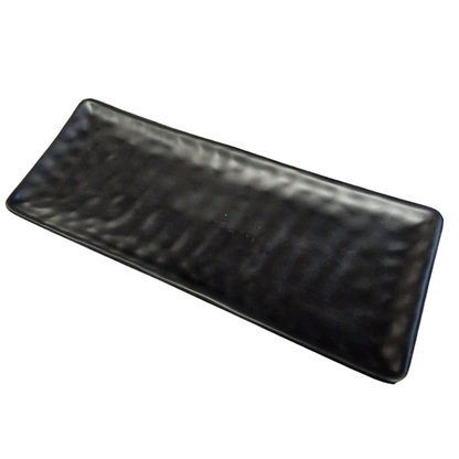 Avlång fat svart melamin 28x11cm