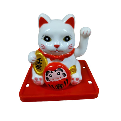 Lyckokatt Vit med Doruman Solcellsbatterier