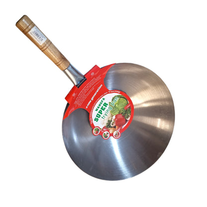 Stål Wokpanna med Trähandtag 40cmØ