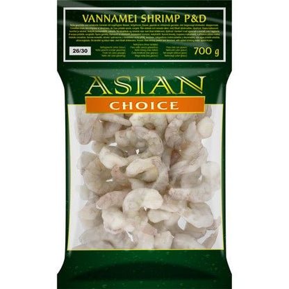 Vannamei Räkor (P&D) 26/30 700g, Asian Choice