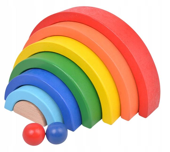 Regnbåge trä stapel