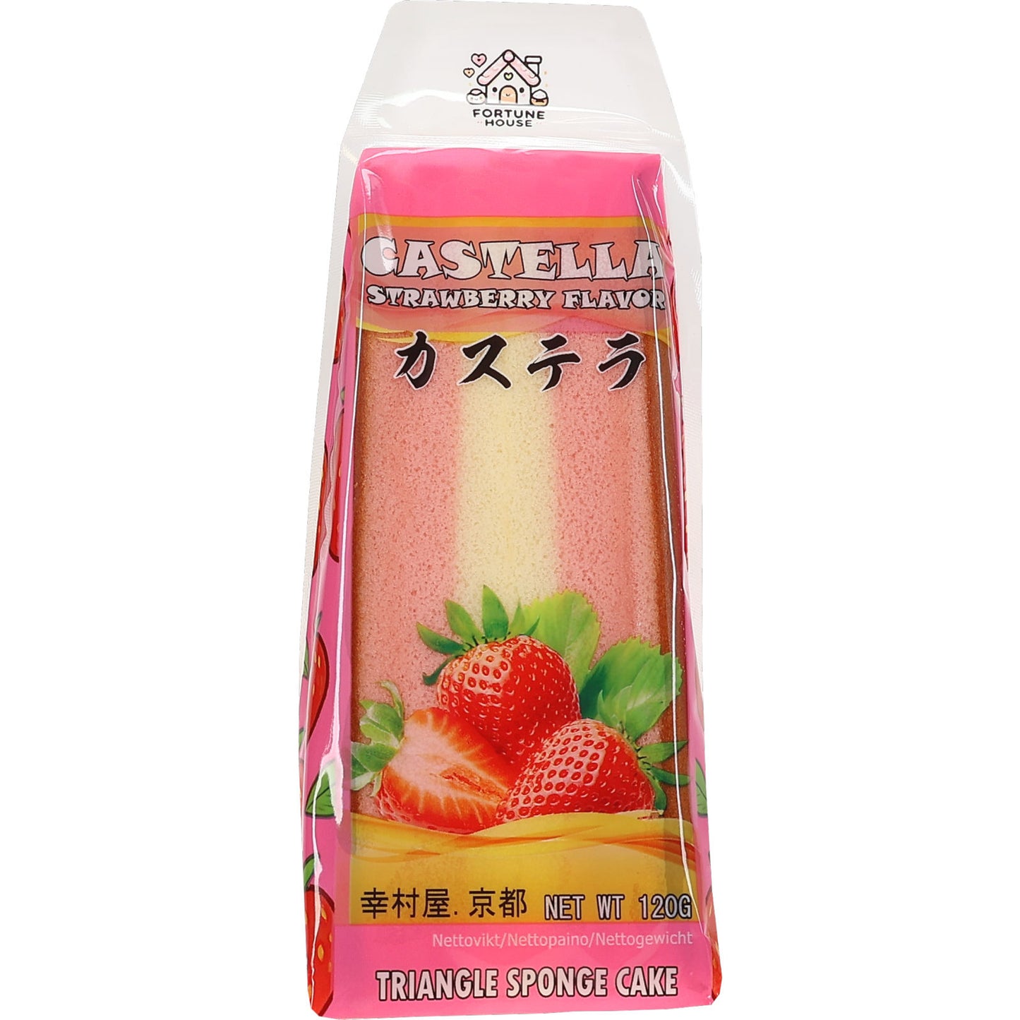 Japansk Trinagel Sockerkaka 'Castella' Jordgubb 120g